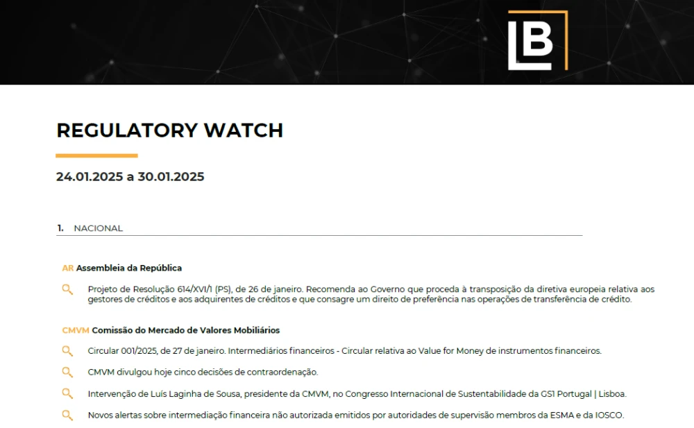 REGULATORY WATCH de 24.01.2025 a 30.01.2025 🔔